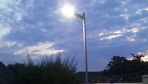 Solar street lights for parking lots